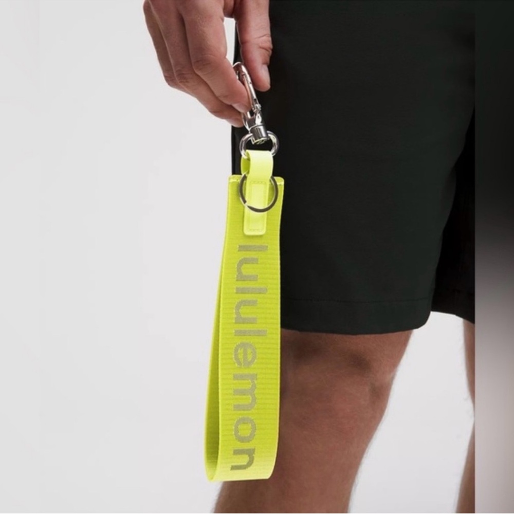 Lululemon Bright Yellow Keychain with Silver Clip - Picture 2 of 3